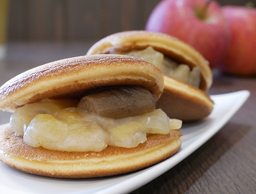 熊谷小麦のどら焼き・紅茶とりんご